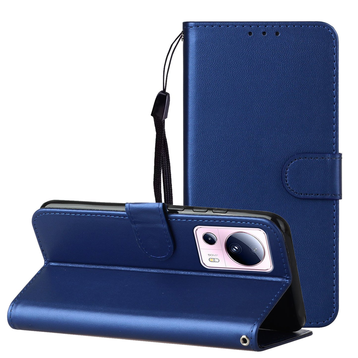 B40 For Xiaomi 13 Lite / Civi 2 5G Solid Color Wallet Stand Cover PU Leather+TPU Cell Phone Case