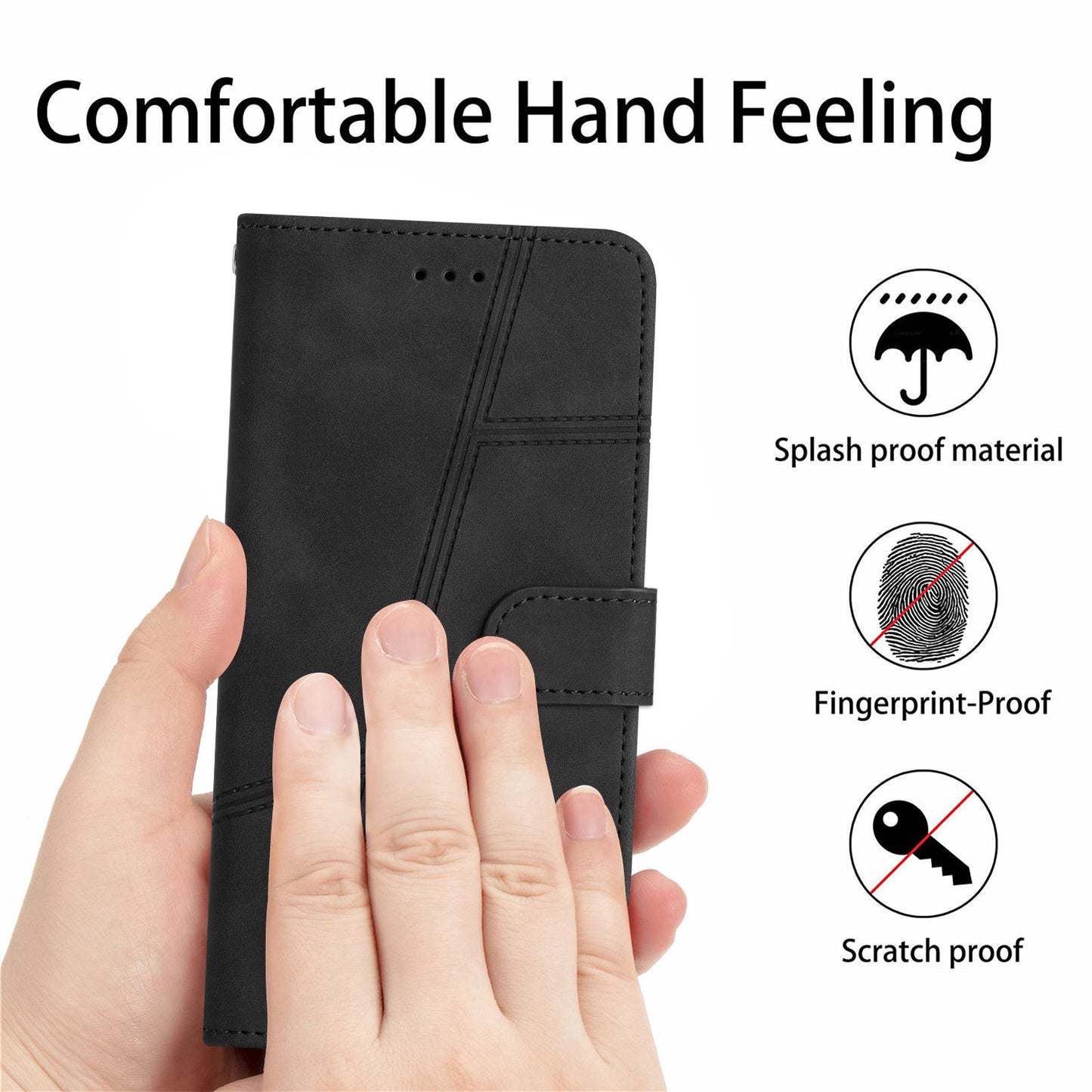 For Xiaomi 13 Lite / Civi 2 5G Skin-touch Imprinted Line Cover PU Leather Phone Shell with Wallet Stand