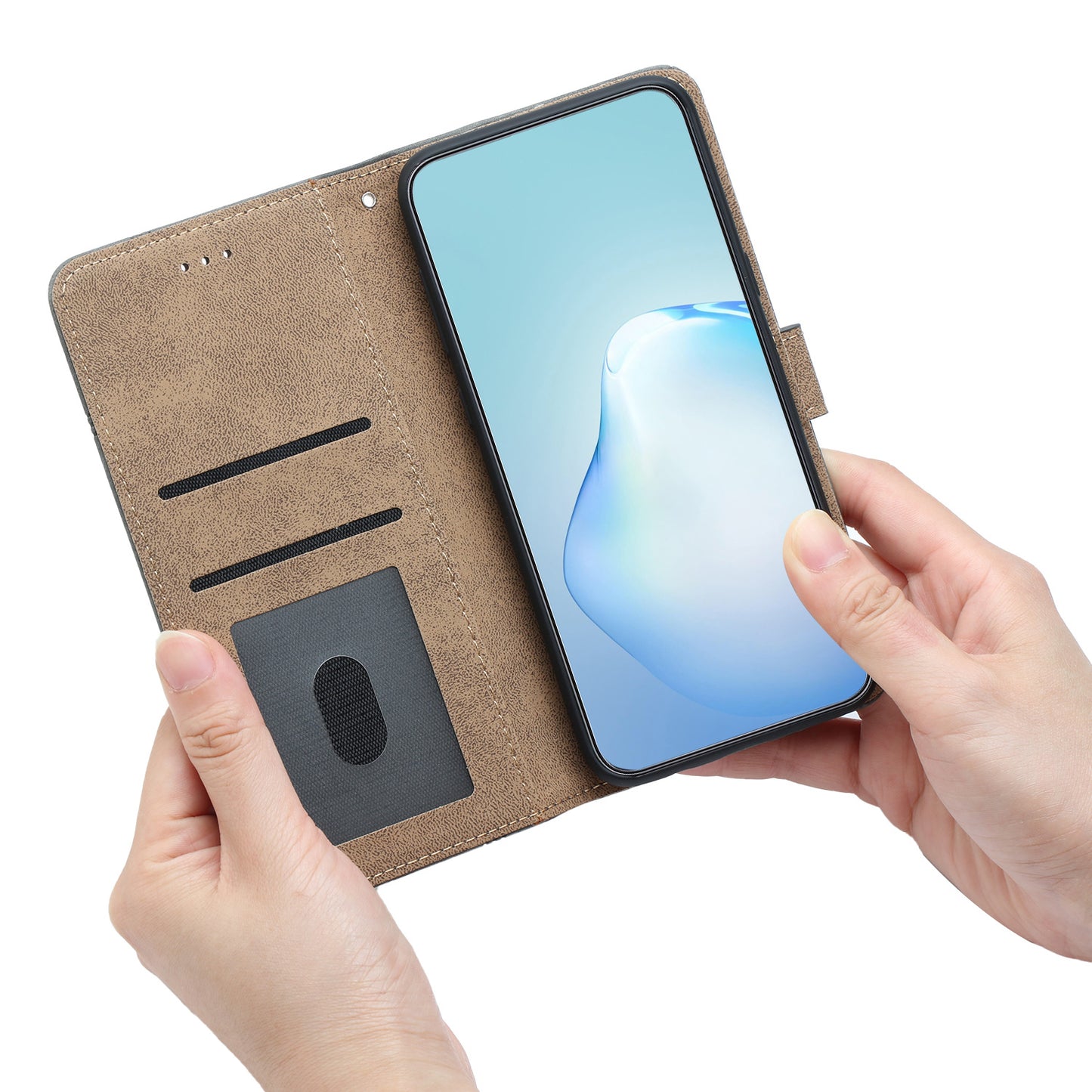 For Xiaomi 13 Lite / Civi 2 5G Skin-touch Imprinted Line Cover PU Leather Phone Shell with Wallet Stand