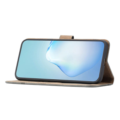 For Sony Xperia 10 V PU Leather Phone Case Line Imprinted Cowhide Texture Stand Cover with Wallet