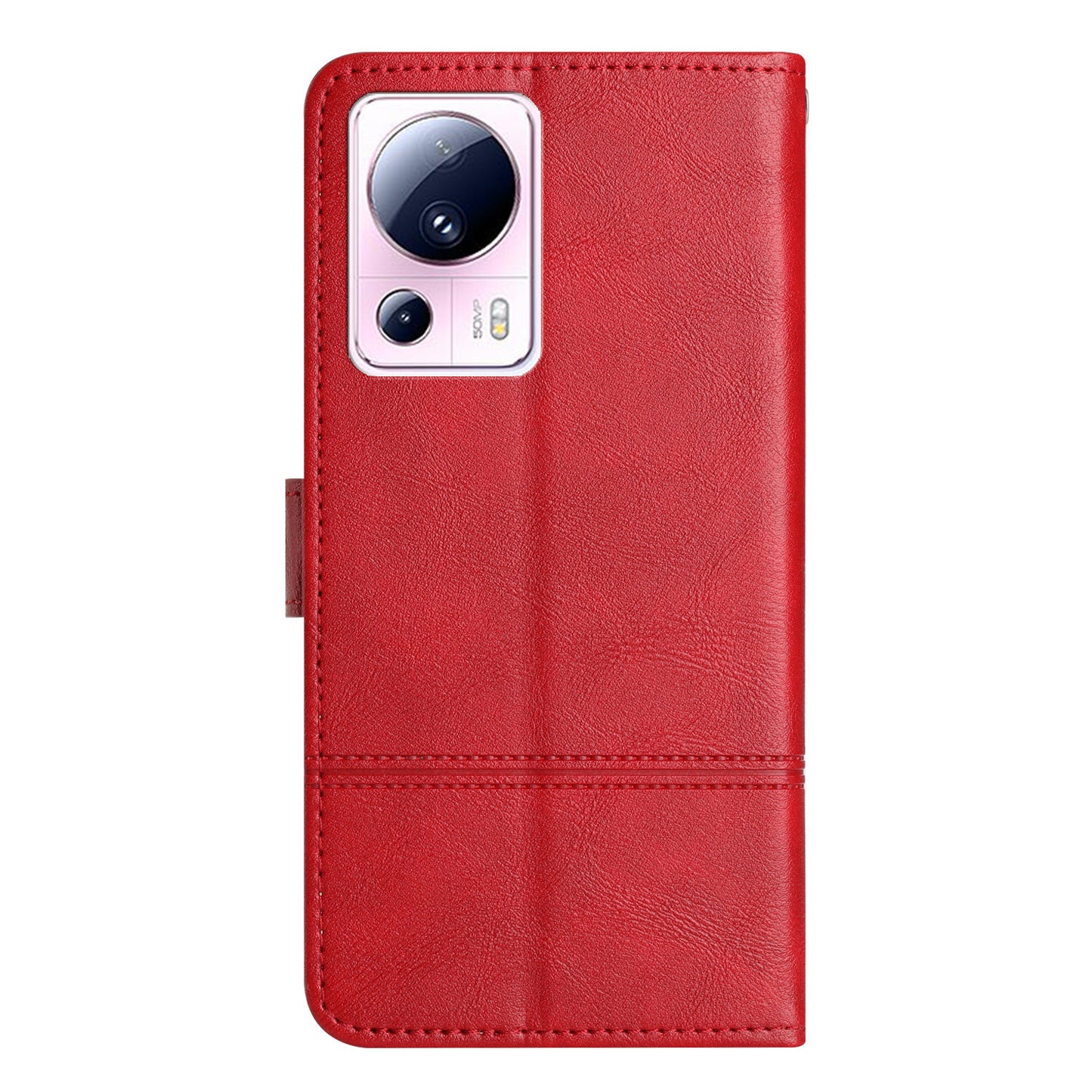 For Xiaomi 13 Lite / Civi 2 5G PU Leather Phone Wallet Case Line Imprinted Cowhide Texture Stand Cover