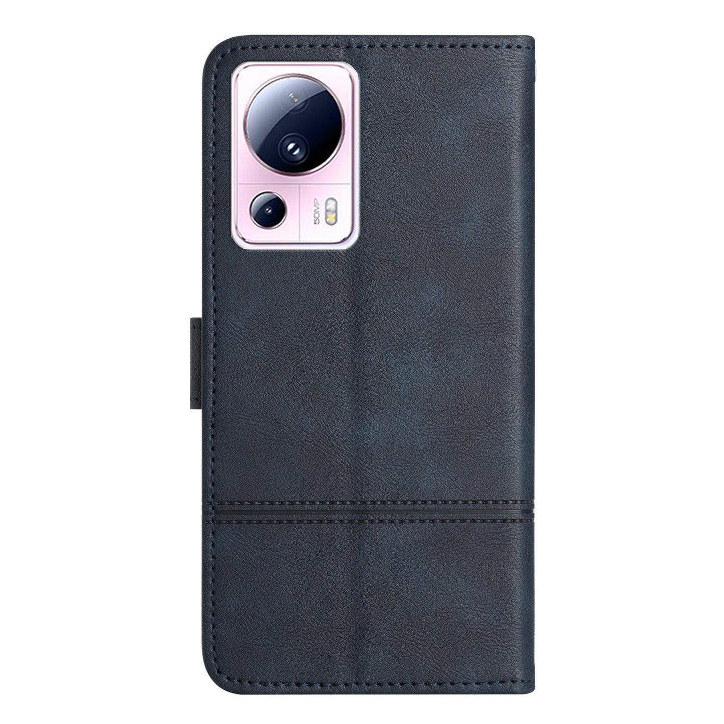 For Xiaomi 13 Lite / Civi 2 5G PU Leather Phone Wallet Case Line Imprinted Cowhide Texture Stand Cover