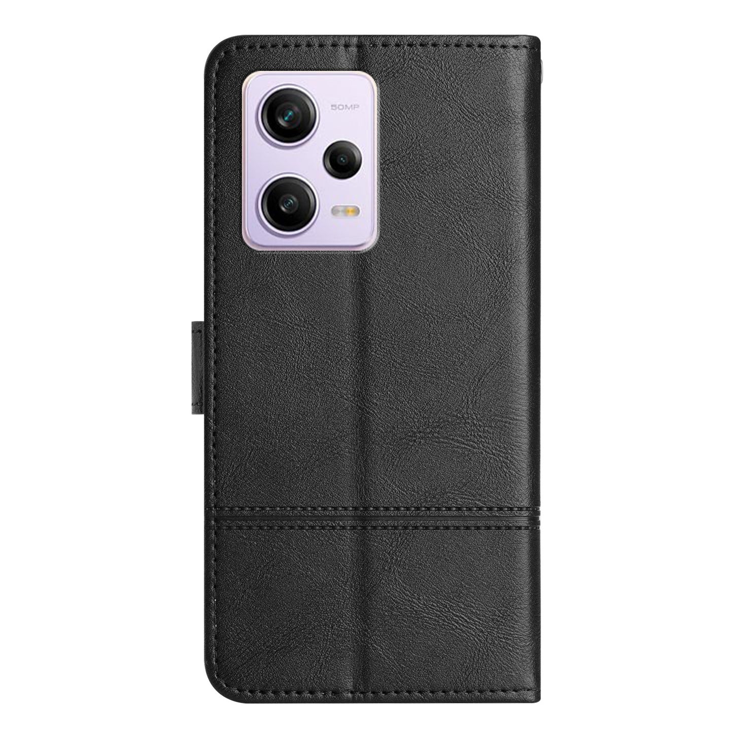 For Xiaomi Redmi Note 12 Pro 5G / Note 12 Pro Speed 5G / Poco X5 Pro 5G Leather Wallet Case Line Imprinted Cowhide Texture Stand Phone Cover