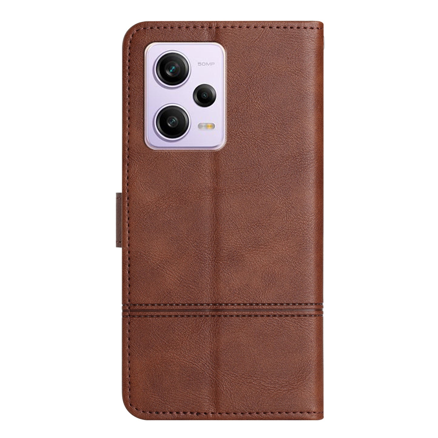 For Xiaomi Redmi Note 12 Pro 5G / Note 12 Pro Speed 5G / Poco X5 Pro 5G Leather Wallet Case Line Imprinted Cowhide Texture Stand Phone Cover