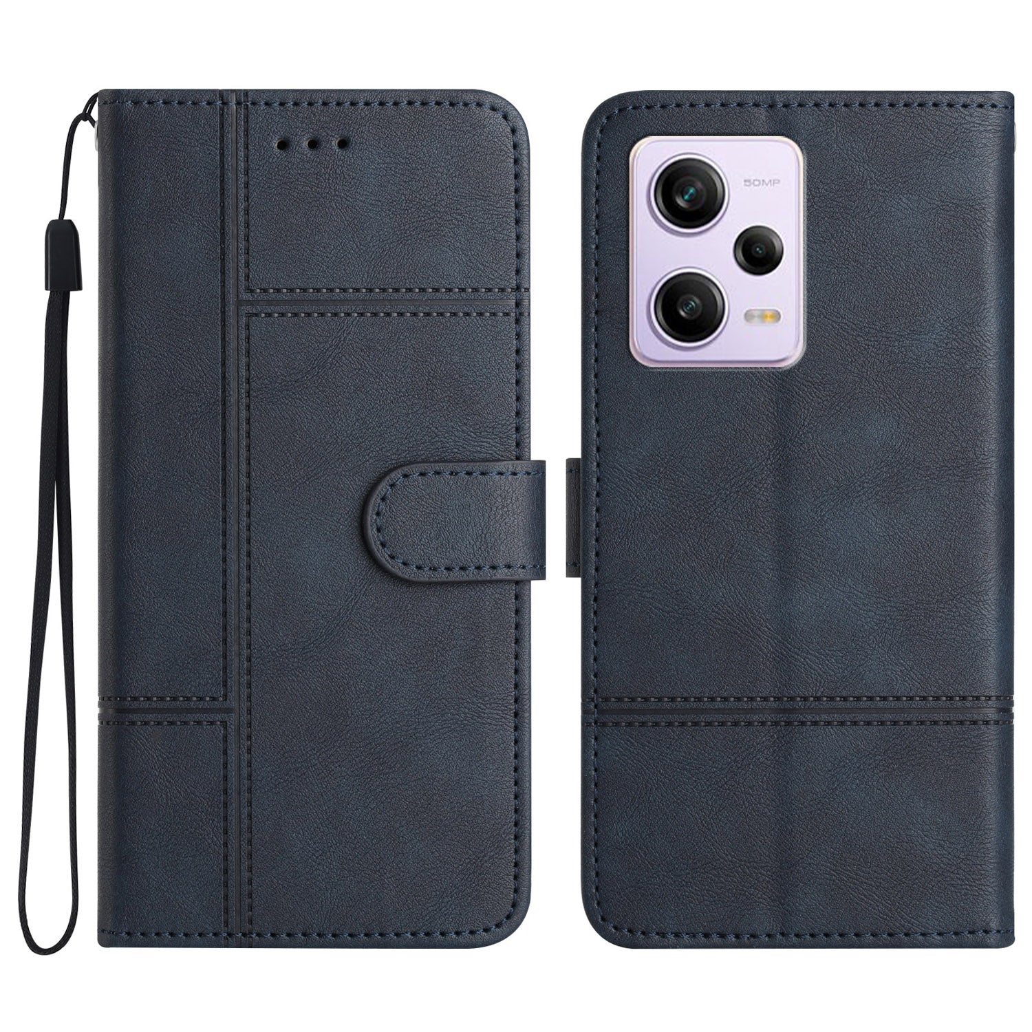 For Xiaomi Redmi Note 12 Pro 5G / Note 12 Pro Speed 5G / Poco X5 Pro 5G Leather Wallet Case Line Imprinted Cowhide Texture Stand Phone Cover