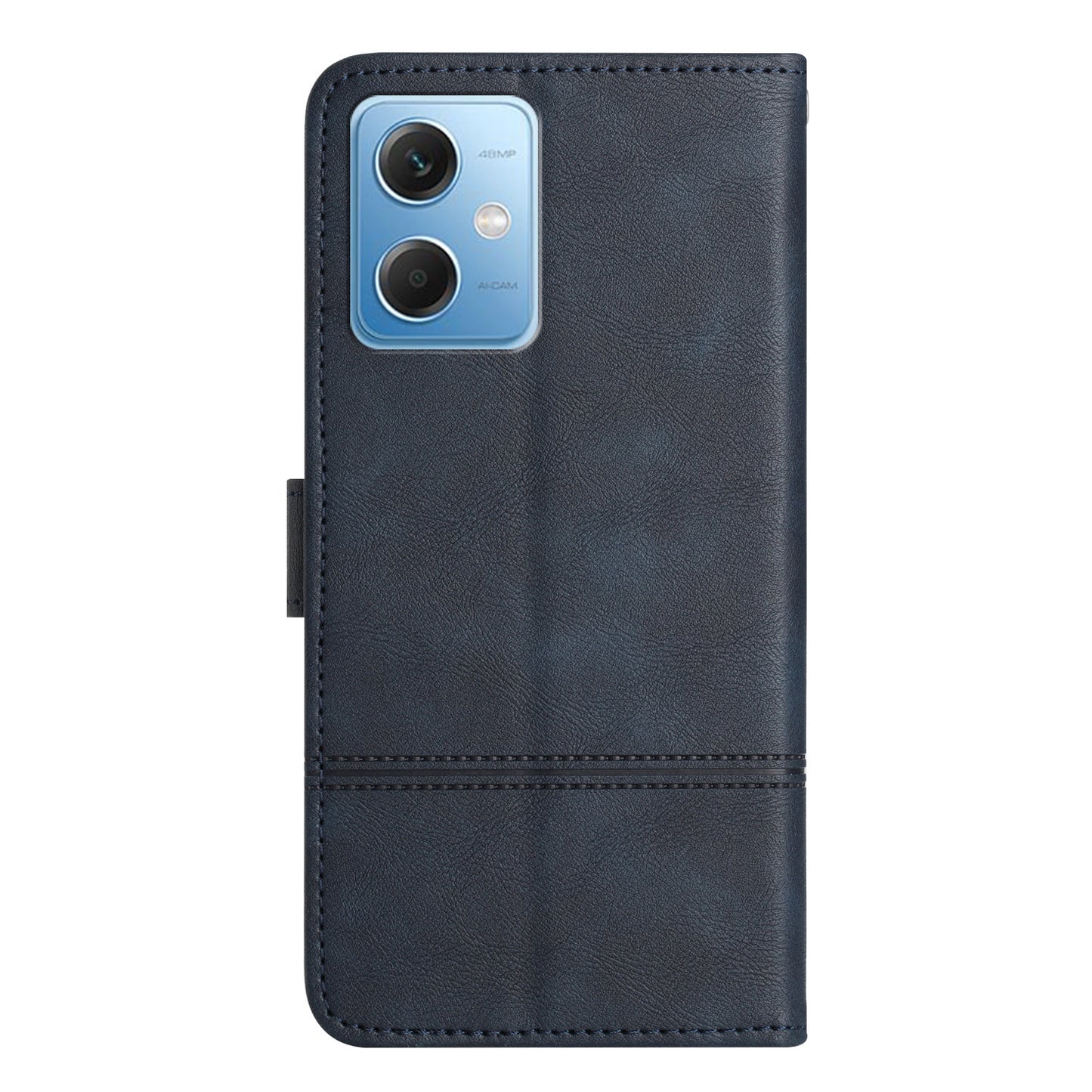 Leather Wallet Case for Xiaomi Redmi Note 12 5G (China) / (India) / (Global) / Poco X5 5G Line Imprinted Cowhide Texture Stand Phone Cover