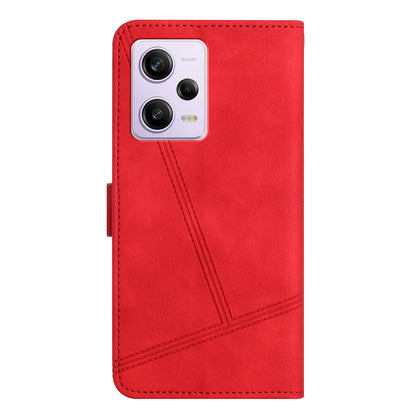 For Xiaomi Redmi Note 12 Pro 5G / Note 12 Pro Speed 5G / Poco X5 Pro 5G Imprinted Line PU Leather Skin-touch Wallet Stand Phone Cover