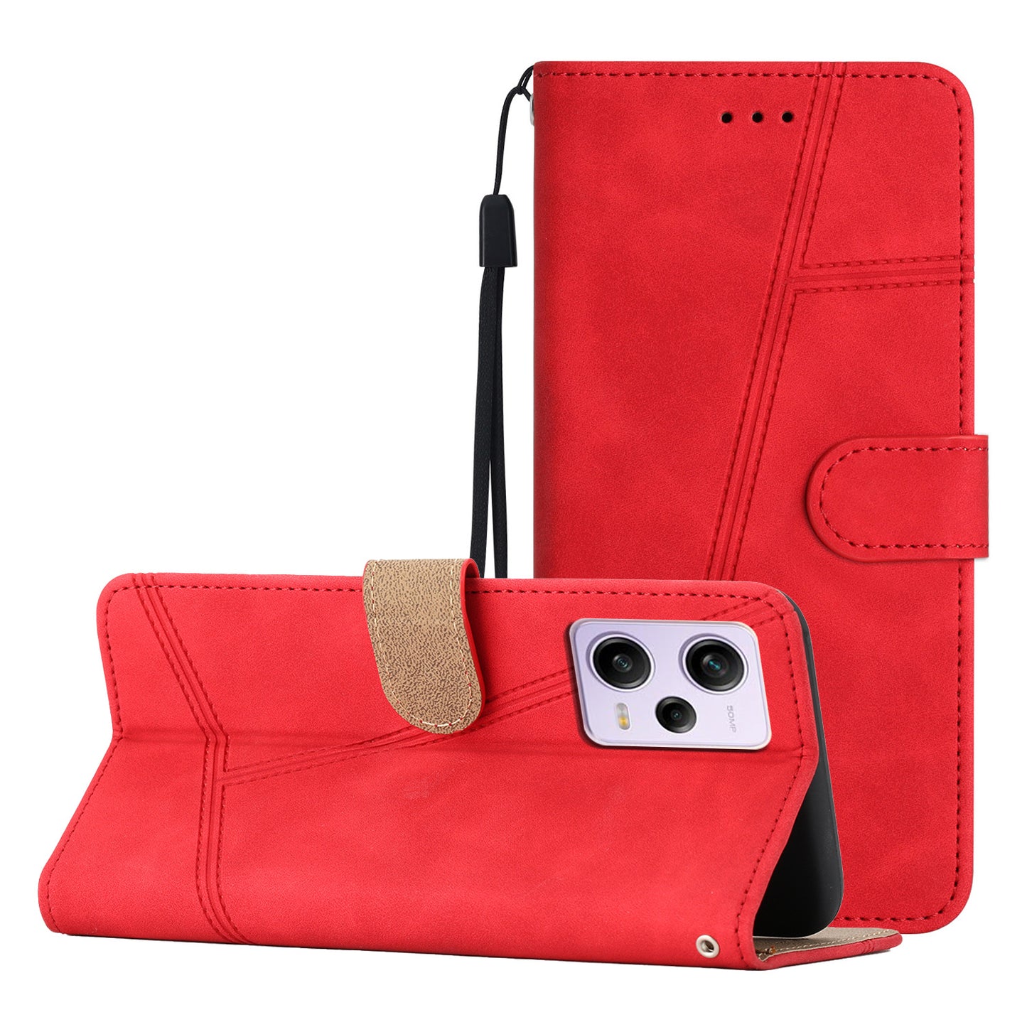 For Xiaomi Redmi Note 12 Pro 5G / Note 12 Pro Speed 5G / Poco X5 Pro 5G Imprinted Line PU Leather Skin-touch Wallet Stand Phone Cover