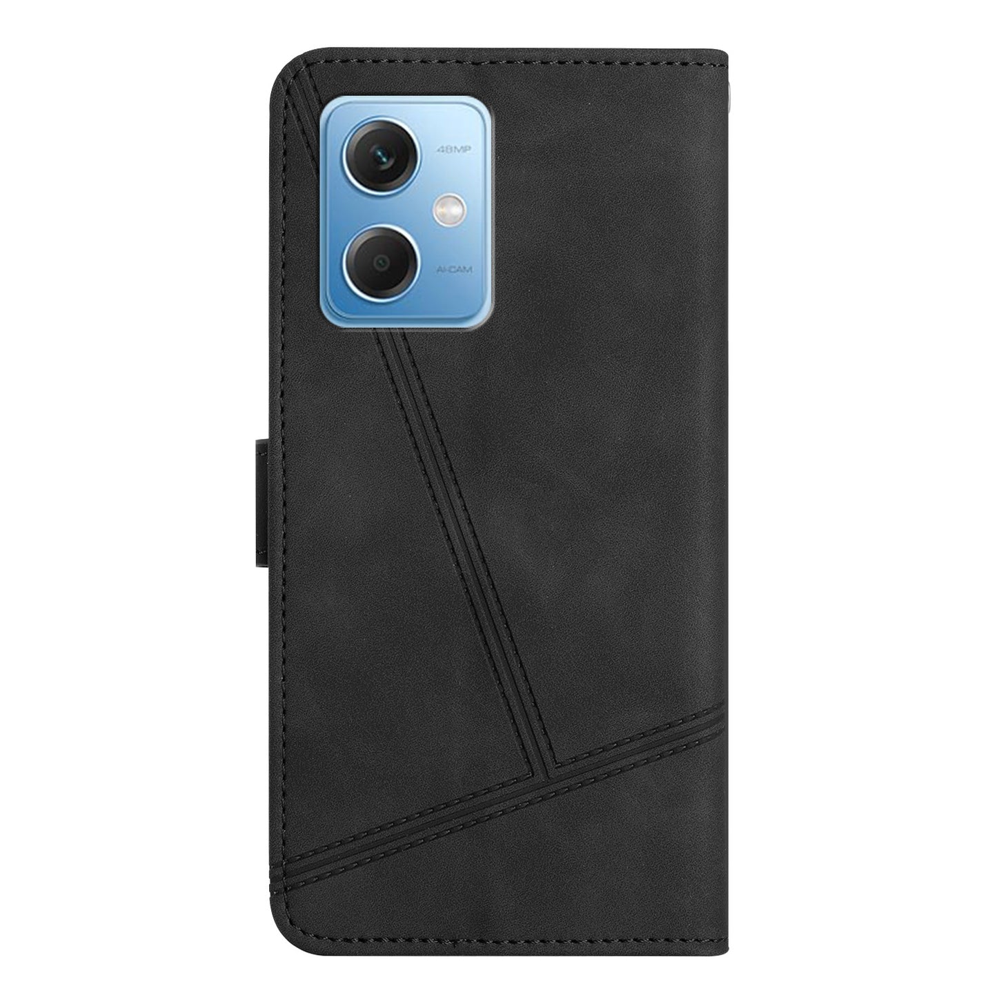 For Xiaomi Redmi Note 12 5G (China) / (India) / (Global) / Poco X5 5G Imprinted Line Cover Skin-touch Leather Phone Shell Wallet Stand