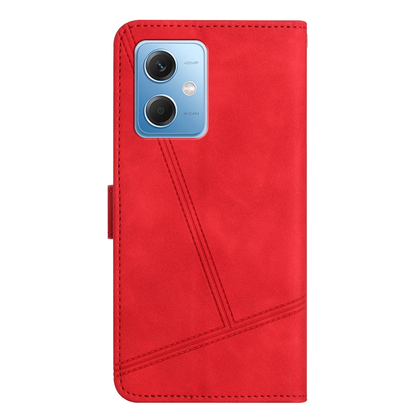 For Xiaomi Redmi Note 12 5G (China) / (India) / (Global) / Poco X5 5G Imprinted Line Cover Skin-touch Leather Phone Shell Wallet Stand