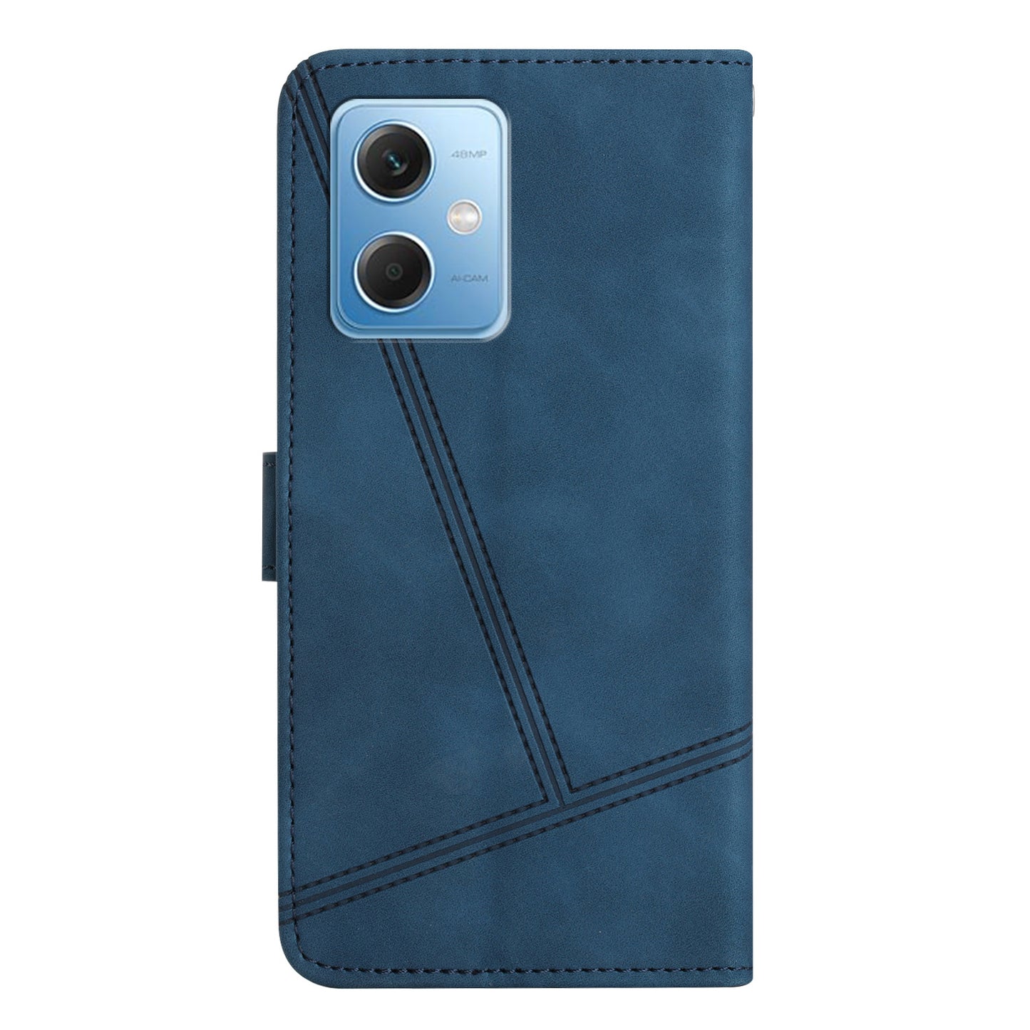 For Xiaomi Redmi Note 12 5G (China) / (India) / (Global) / Poco X5 5G Imprinted Line Cover Skin-touch Leather Phone Shell Wallet Stand