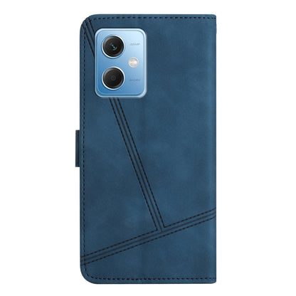 For Xiaomi Redmi Note 12 5G (China) / (India) / (Global) / Poco X5 5G Imprinted Line Cover Skin-touch Leather Phone Shell Wallet Stand