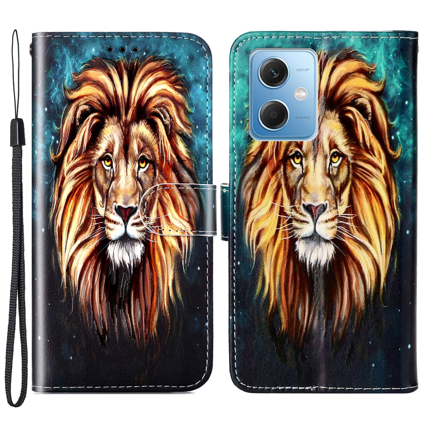 For Xiaomi Redmi Note 12 5G (China) / (India) / (Global) / Poco X5 5G Leather Phone Case Pattern Printing Wallet Stand Cover
