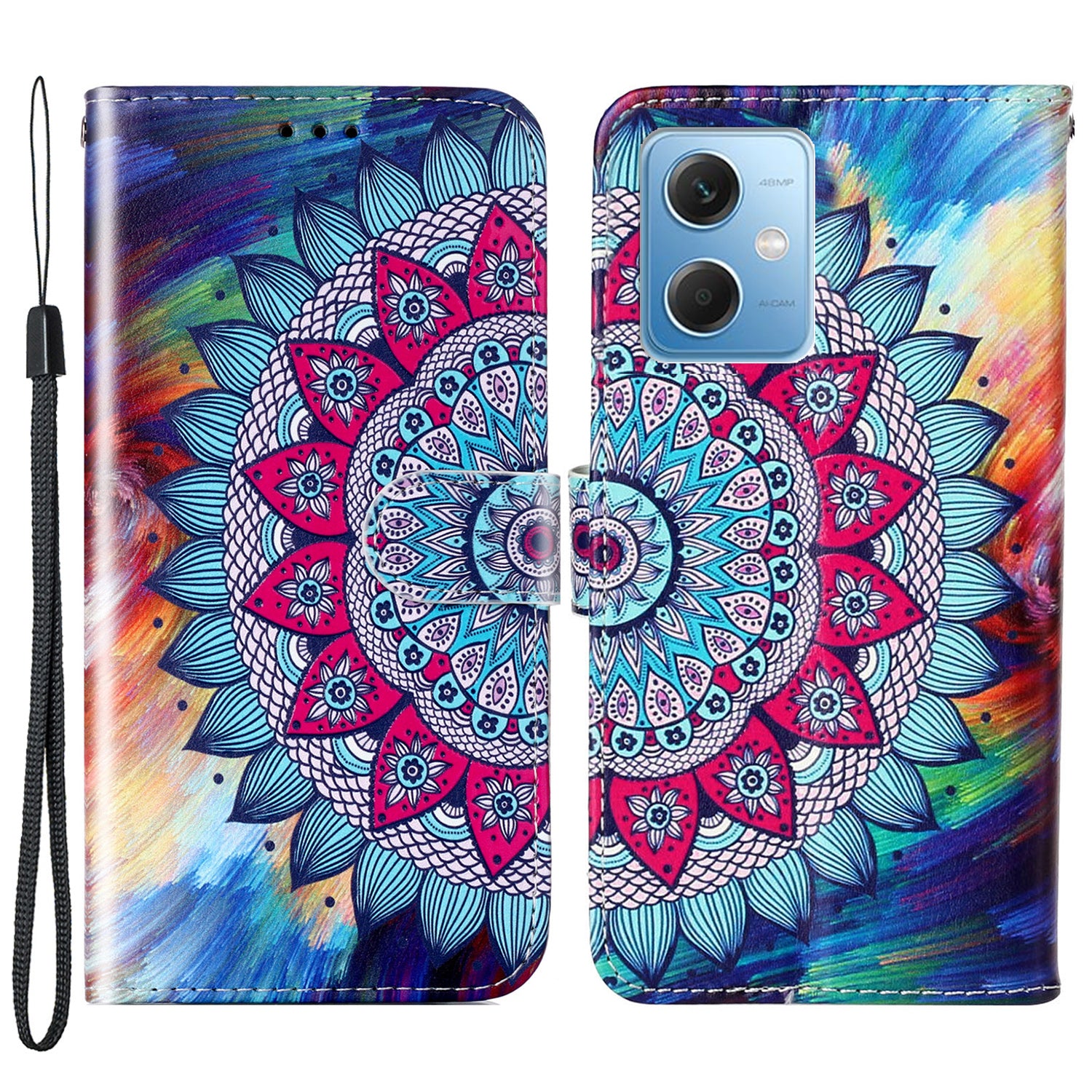 For Xiaomi Redmi Note 12 5G (China) / (India) / (Global) / Poco X5 5G Leather Phone Case Pattern Printing Wallet Stand Cover