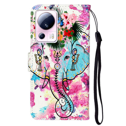 For Xiaomi 13 Lite / Civi 2 5G PU Leather Phone Case Pattern Printing Folding Stand Wallet Cover with Strap