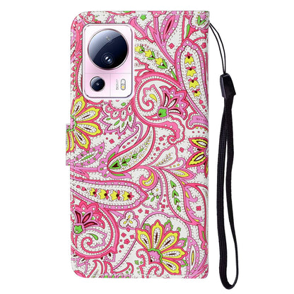 For Xiaomi 13 Lite / Civi 2 5G PU Leather Phone Case Pattern Printing Folding Stand Wallet Cover with Strap