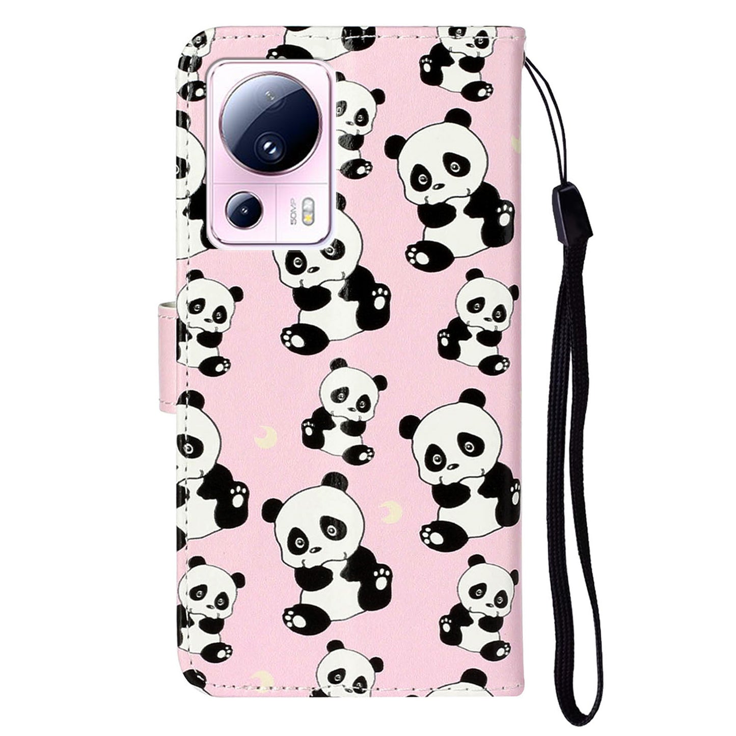 For Xiaomi 13 Lite / Civi 2 5G PU Leather Phone Case Pattern Printing Folding Stand Wallet Cover with Strap