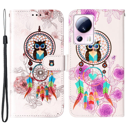For Xiaomi 13 Lite / Civi 2 5G PU Leather Phone Case Pattern Printing Folding Stand Wallet Cover with Strap