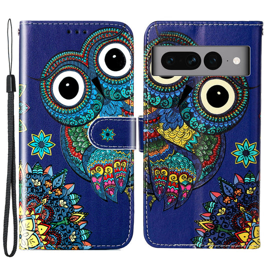 For Google Pixel 7 Pro 5G Pattern Printing Leather Wallet Cover Flip Stand Drop-proof Phone Case