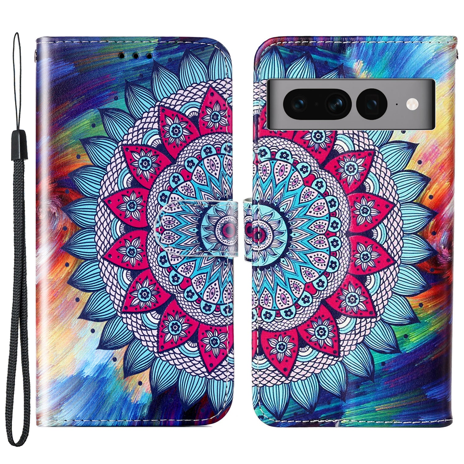 For Google Pixel 7 Pro 5G Pattern Printing Leather Wallet Cover Flip Stand Drop-proof Phone Case