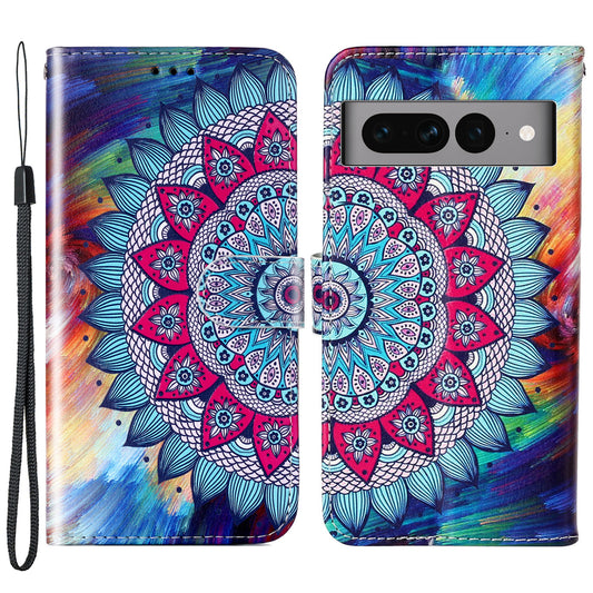 For Google Pixel 7 Pro 5G Pattern Printing Leather Wallet Cover Flip Stand Drop-proof Phone Case