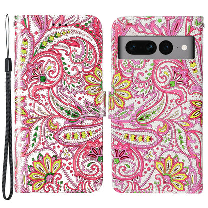 For Google Pixel 7 Pro 5G Pattern Printing Leather Wallet Cover Flip Stand Drop-proof Phone Case
