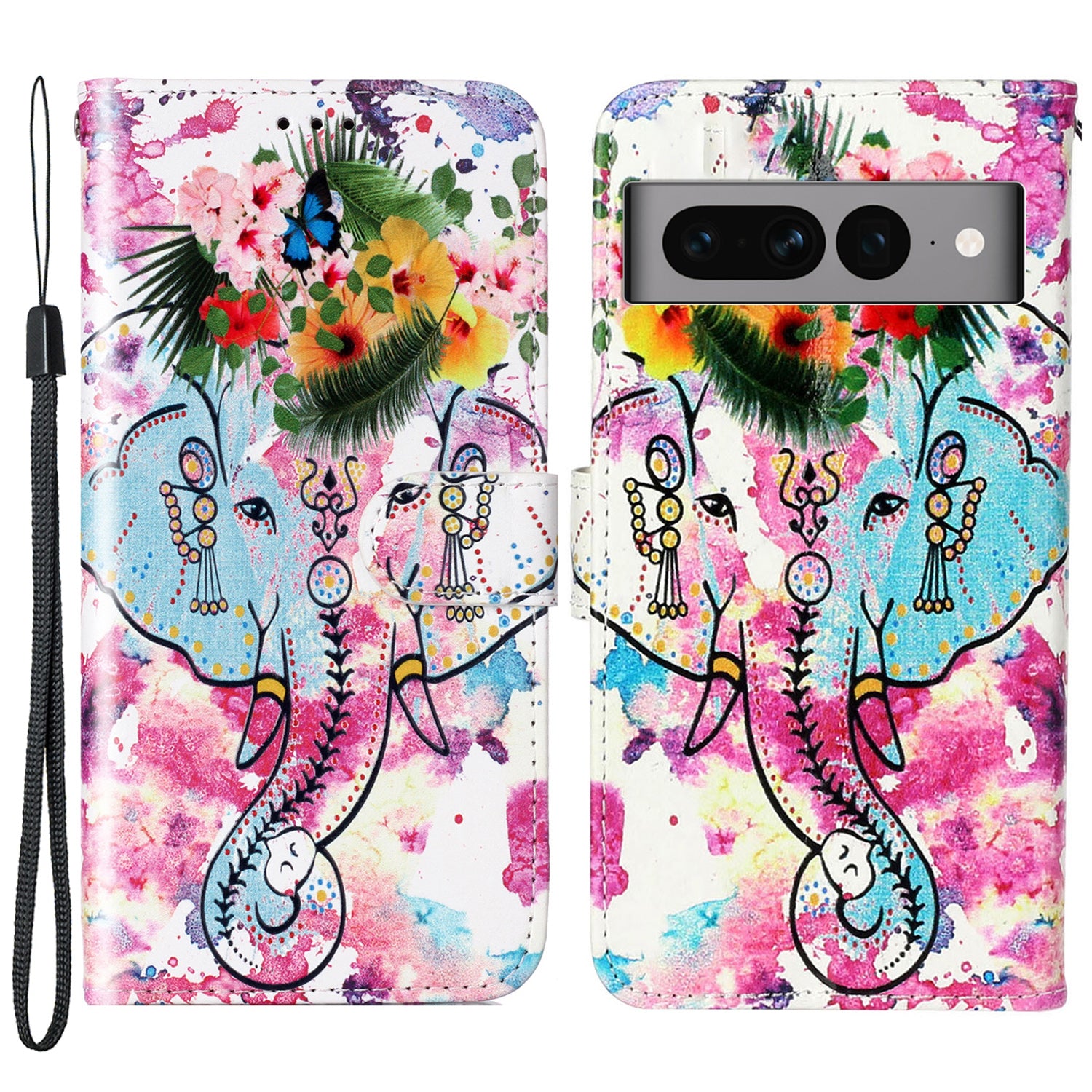 For Google Pixel 7 Pro 5G Pattern Printing Leather Wallet Cover Flip Stand Drop-proof Phone Case