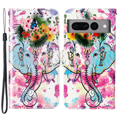 For Google Pixel 7 Pro 5G Pattern Printing Leather Wallet Cover Flip Stand Drop-proof Phone Case