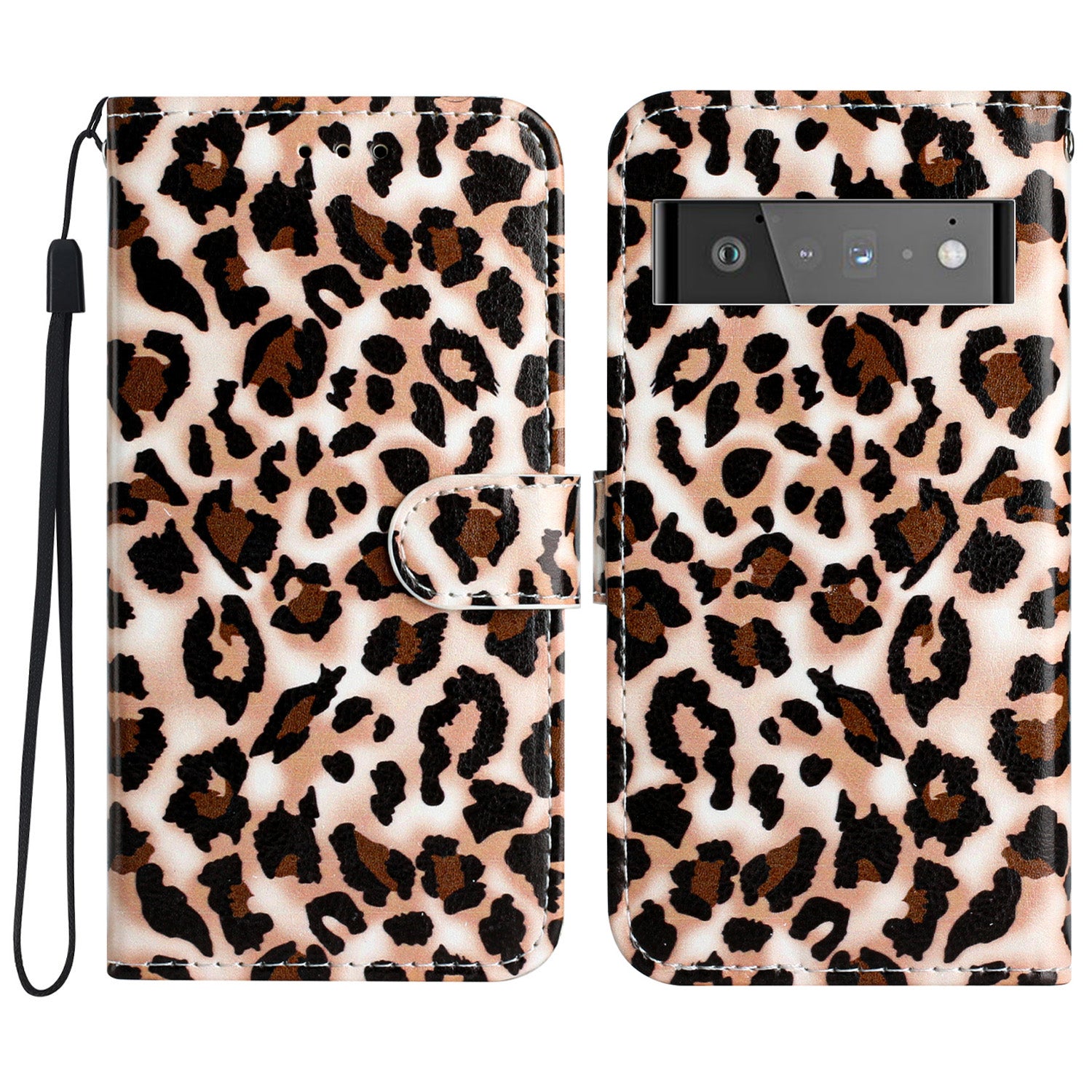 For Google Pixel 6 Pro 5G Wallet Phone Case Pattern Printing PU Leather Stand Flip Cover with Strap