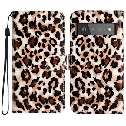 For Google Pixel 6 Pro 5G Wallet Phone Case Pattern Printing PU Leather Stand Flip Cover with Strap