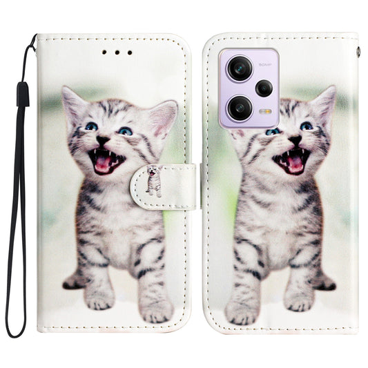 For Xiaomi Poco X5 Pro 5G / Redmi Note 12 Pro Speed 5G / Note 12 Pro 5G Pattern Printing Phone Case PU Leather Wallet Stand Cover