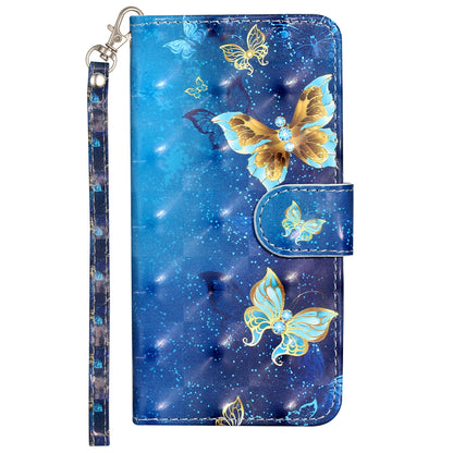 For Sony Xperia 10 V Phone Case 3D Pattern Printing Flip Stand PU Leather Wallet Drop-proof Cover with Strap