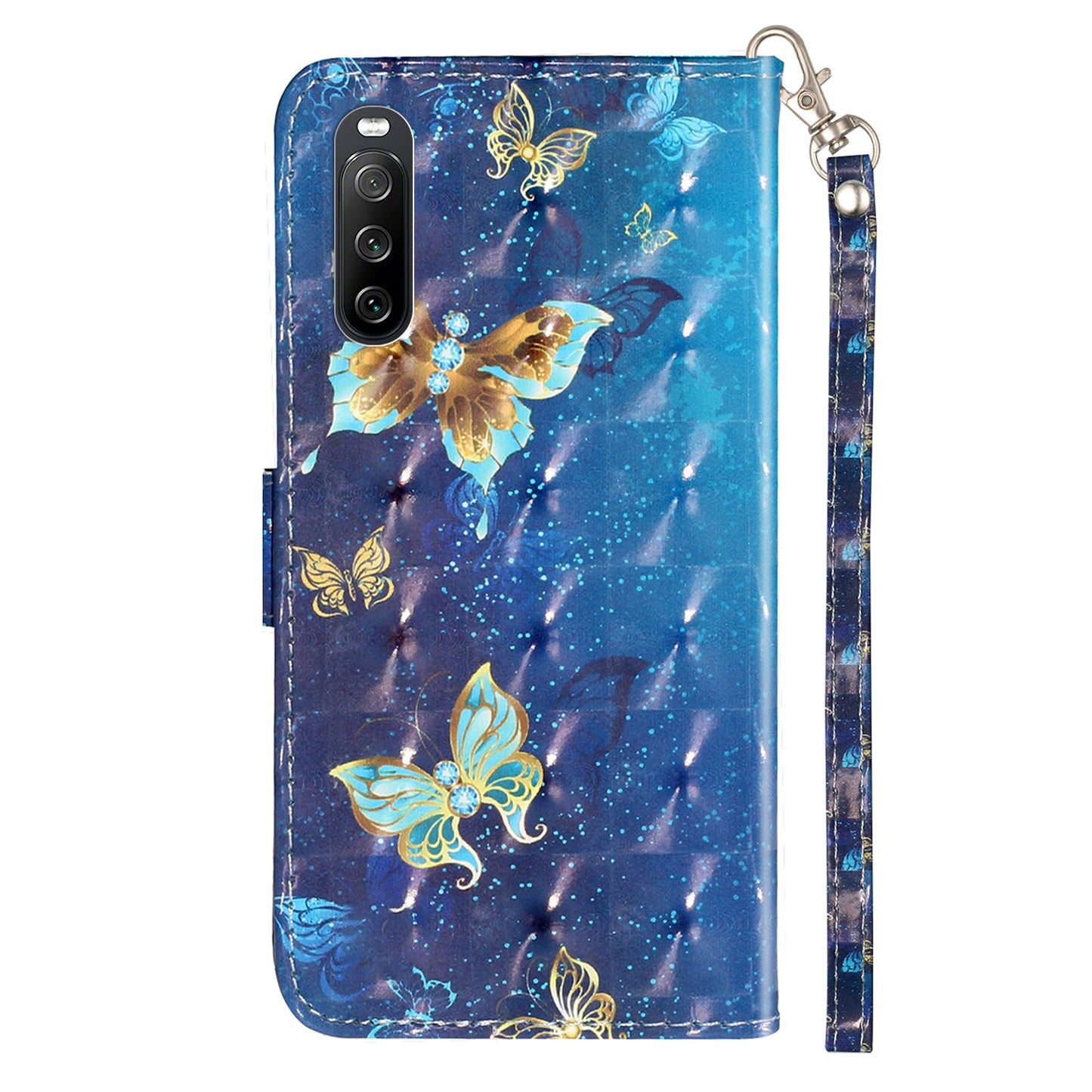 For Sony Xperia 10 V Phone Case 3D Pattern Printing Flip Stand PU Leather Wallet Drop-proof Cover with Strap