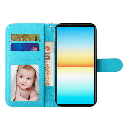 For Sony Xperia 10 V Phone Case 3D Pattern Printing Flip Stand PU Leather Wallet Drop-proof Cover with Strap
