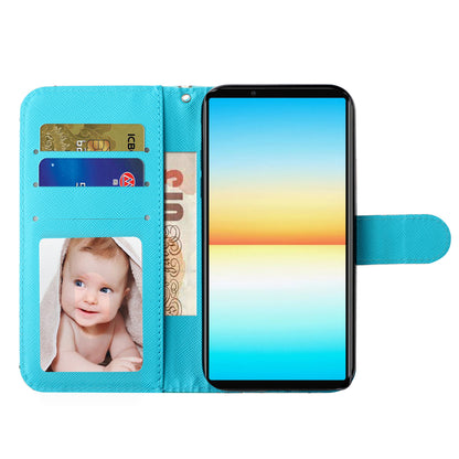 For Sony Xperia 10 V Phone Case 3D Pattern Printing Flip Stand PU Leather Wallet Drop-proof Cover with Strap