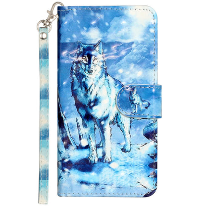 For Sony Xperia 10 V Phone Case 3D Pattern Printing Flip Stand PU Leather Wallet Drop-proof Cover with Strap