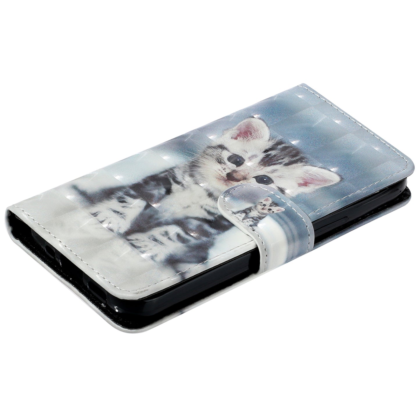 For Sony Xperia 10 V Phone Case 3D Pattern Printing Flip Stand PU Leather Wallet Drop-proof Cover with Strap