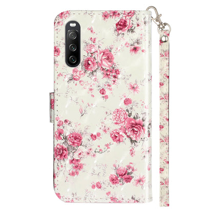 For Sony Xperia 10 V Phone Case 3D Pattern Printing Flip Stand PU Leather Wallet Drop-proof Cover with Strap