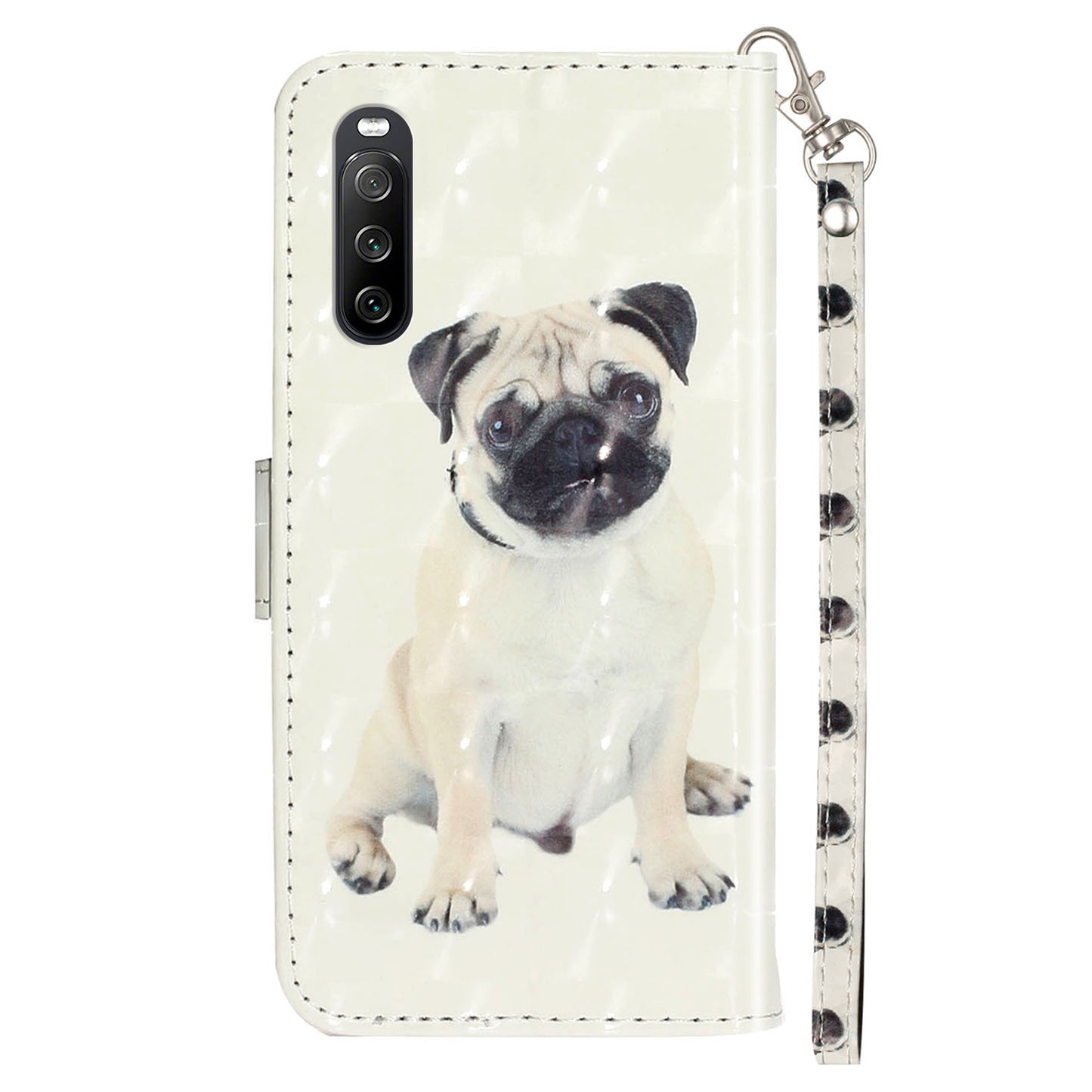 For Sony Xperia 10 V Phone Case 3D Pattern Printing Flip Stand PU Leather Wallet Drop-proof Cover with Strap