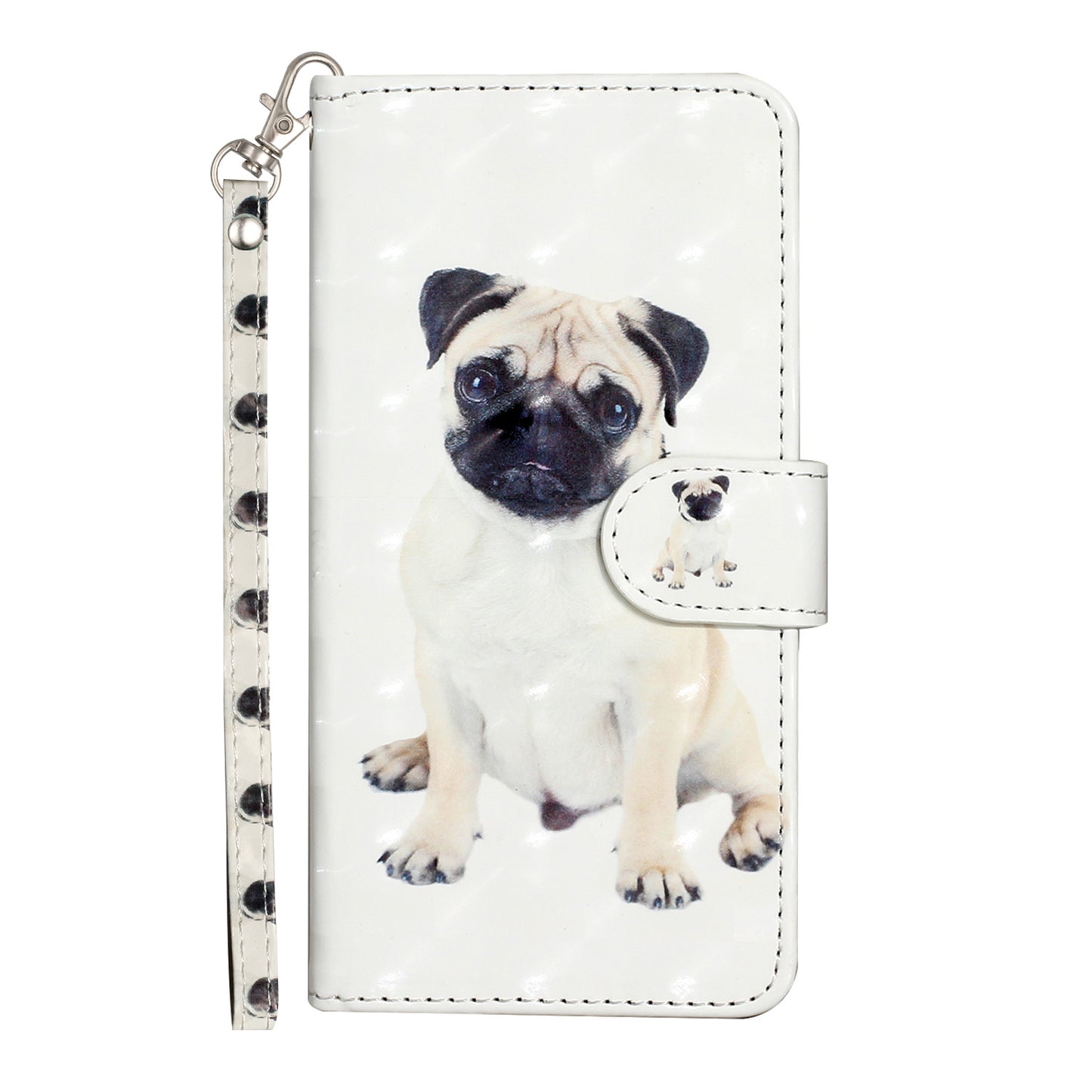 For Sony Xperia 1 V Shockproof PU Leather Wallet Case Folding Stand 3D Pattern Printing Phone Cover with Strap