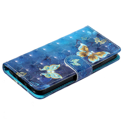 For Sony Xperia 1 V Shockproof PU Leather Wallet Case Folding Stand 3D Pattern Printing Phone Cover with Strap