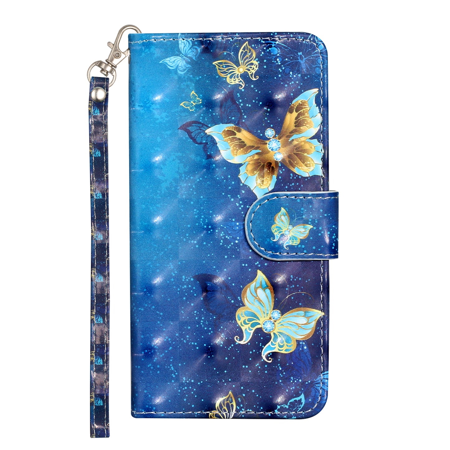 For Sony Xperia 1 V Shockproof PU Leather Wallet Case Folding Stand 3D Pattern Printing Phone Cover with Strap