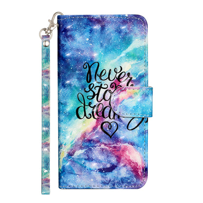 For Sony Xperia 1 V Shockproof PU Leather Wallet Case Folding Stand 3D Pattern Printing Phone Cover with Strap