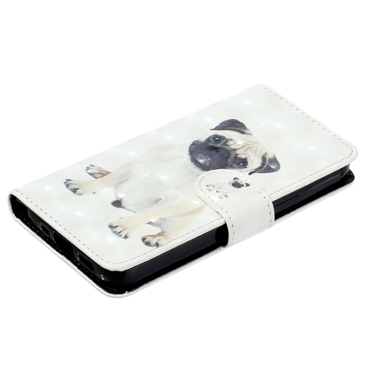 For Google Pixel 7a PU Leather 3D Pattern Printing Phone Case Stand Wallet Flip Cover with Strap