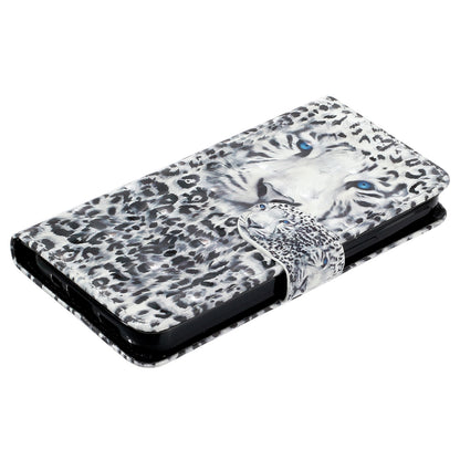For Google Pixel 7a PU Leather 3D Pattern Printing Phone Case Stand Wallet Flip Cover with Strap