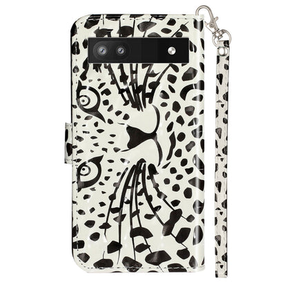 For Google Pixel 7a PU Leather 3D Pattern Printing Phone Case Stand Wallet Flip Cover with Strap