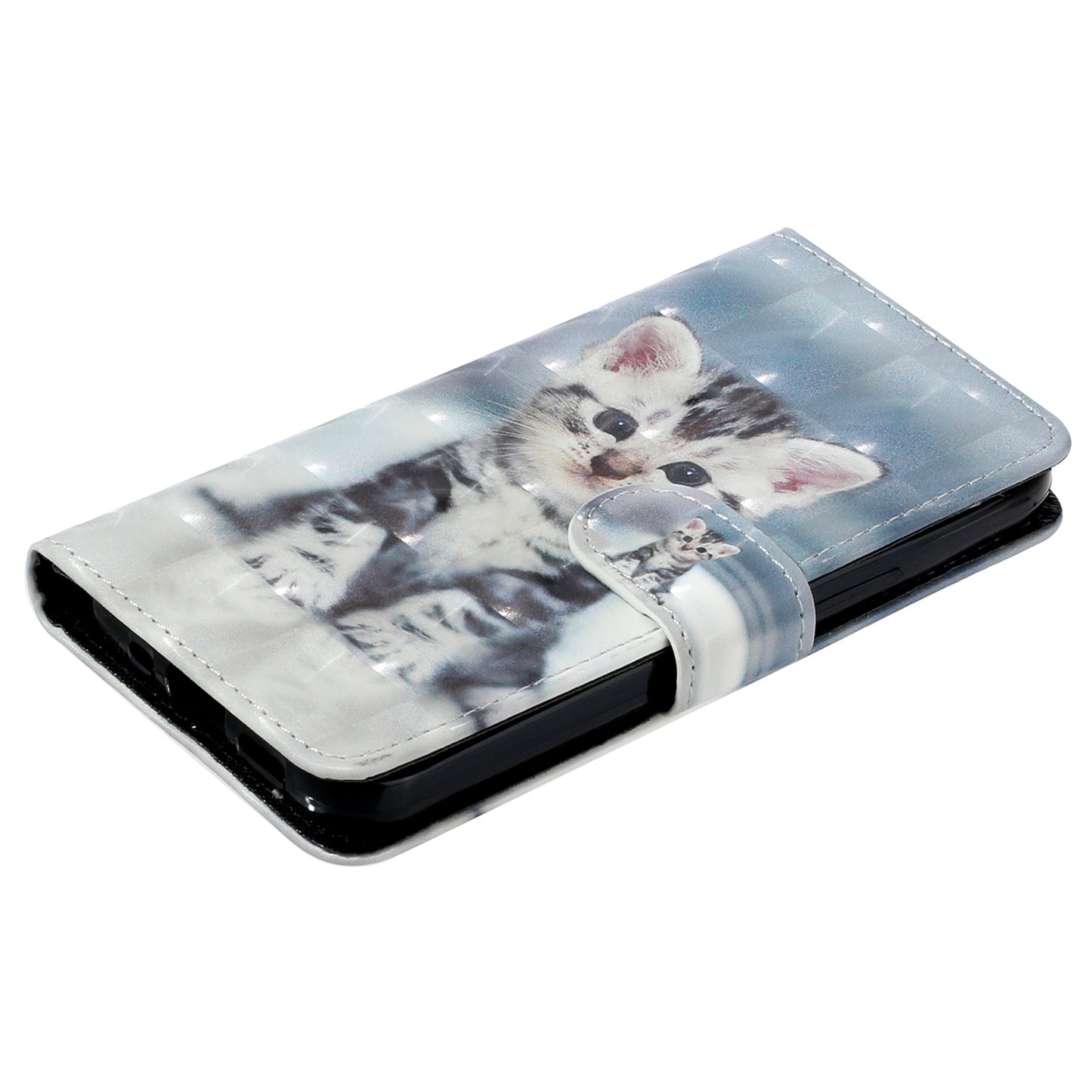For Google Pixel 7 5G PU Leather Flip Wallet Case 3D Pattern Printing Stand Phone Cover with Strap