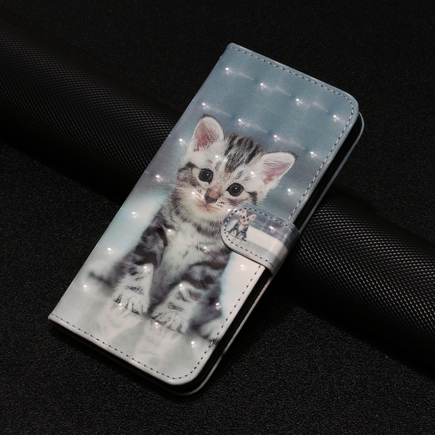 For Google Pixel 7 5G PU Leather Flip Wallet Case 3D Pattern Printing Stand Phone Cover with Strap