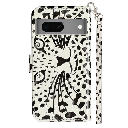 For Google Pixel 7 5G PU Leather Flip Wallet Case 3D Pattern Printing Stand Phone Cover with Strap
