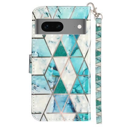 For Google Pixel 7 5G PU Leather Flip Wallet Case 3D Pattern Printing Stand Phone Cover with Strap